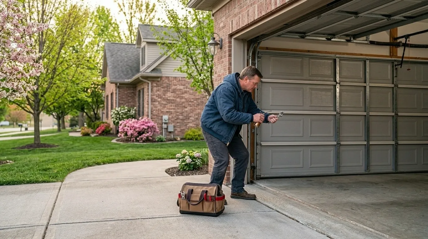 Modern flush garage door